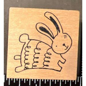 Savvy Stamps 808C Leaping Swirl Bunny Wood Mounted Rubber Stamp easter